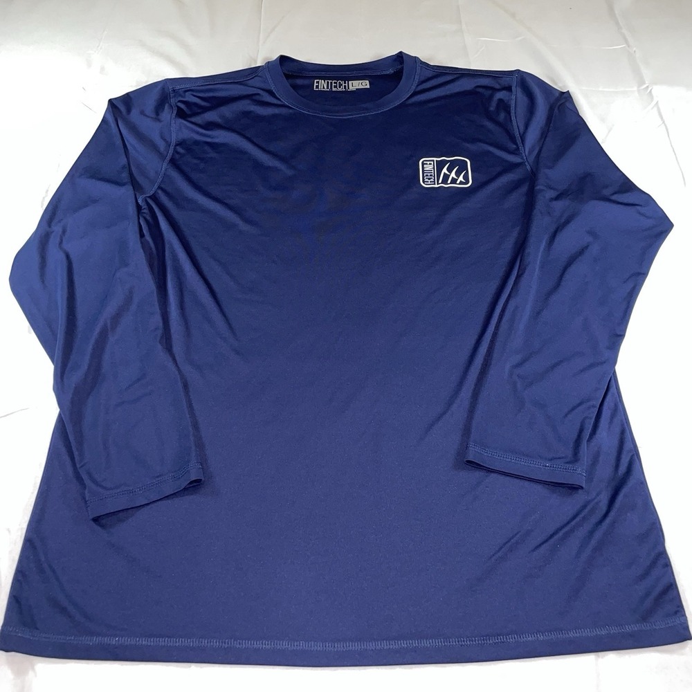 FINTECH Mens Large Performance Fishing Outdoors Long Sleeve Blue SS-2514